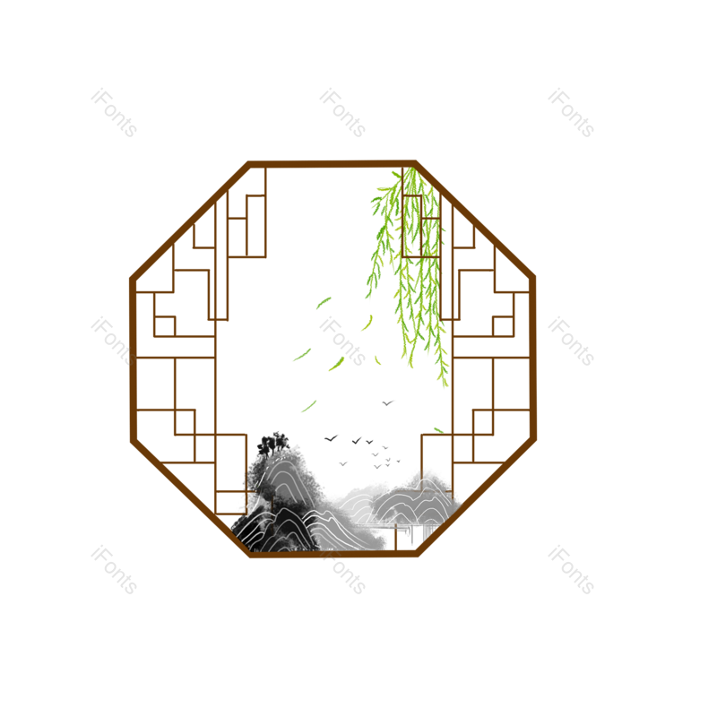 水墨图片,古典元素,古风PNG,大气免抠素材